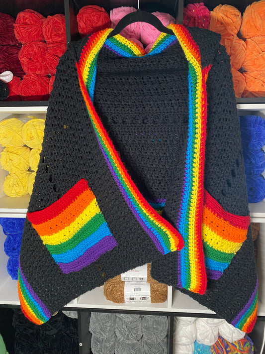 Rainbow Hooded Shawl (Large)