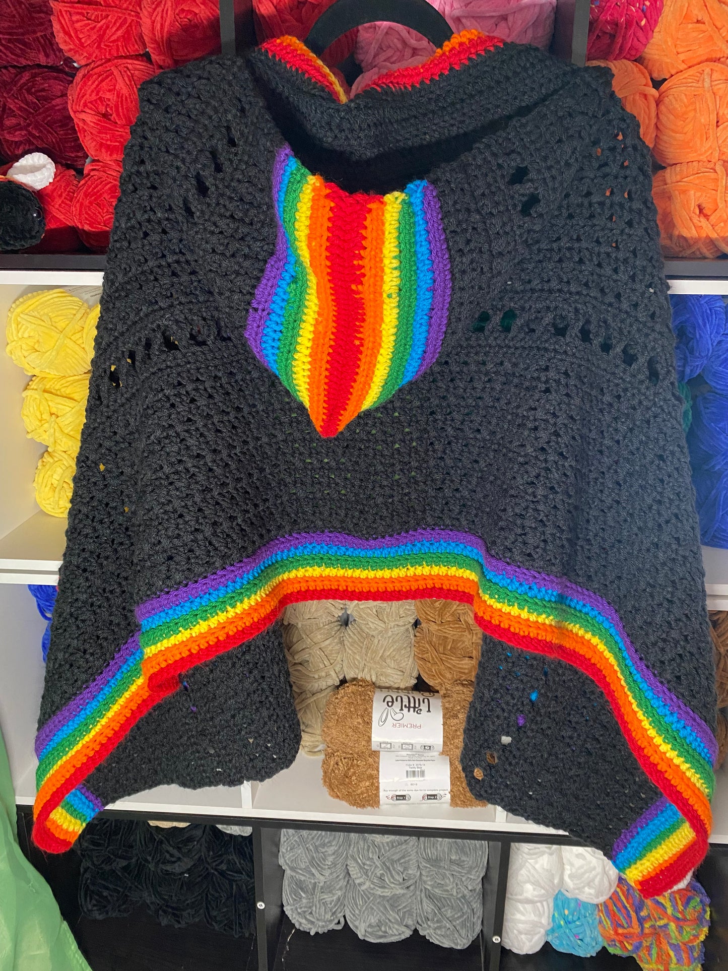 Rainbow Hooded Shawl (Large)